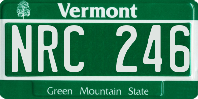 VT license plate NRC246