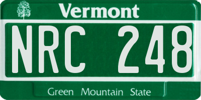 VT license plate NRC248