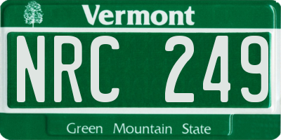VT license plate NRC249