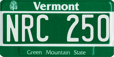 VT license plate NRC250