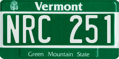 VT license plate NRC251