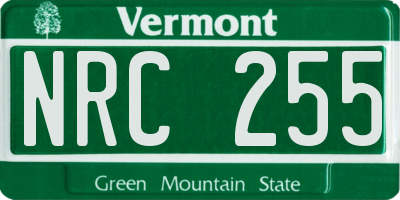 VT license plate NRC255