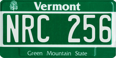 VT license plate NRC256