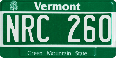 VT license plate NRC260