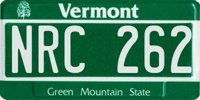 VT license plate NRC262