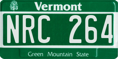 VT license plate NRC264