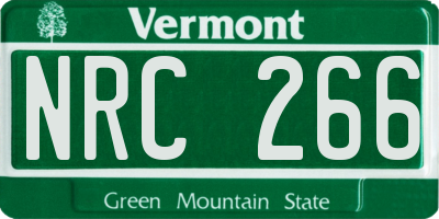 VT license plate NRC266