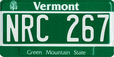 VT license plate NRC267