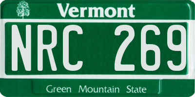 VT license plate NRC269