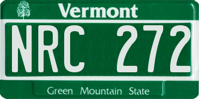 VT license plate NRC272