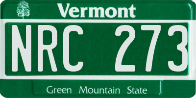 VT license plate NRC273
