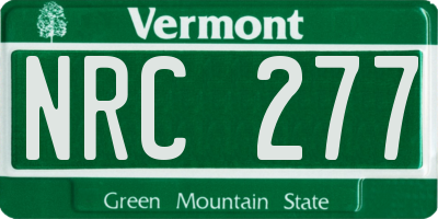 VT license plate NRC277