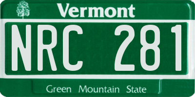 VT license plate NRC281