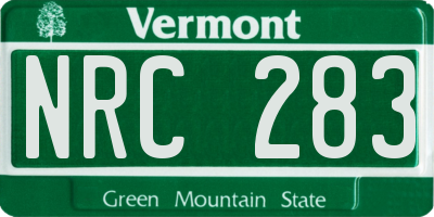 VT license plate NRC283