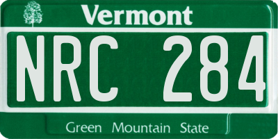 VT license plate NRC284