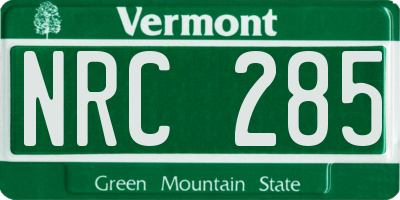 VT license plate NRC285