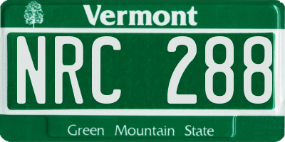VT license plate NRC288