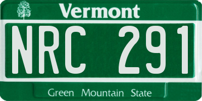 VT license plate NRC291