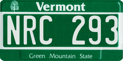 VT license plate NRC293