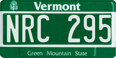 VT license plate NRC295