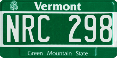 VT license plate NRC298