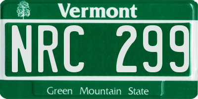 VT license plate NRC299