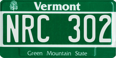 VT license plate NRC302