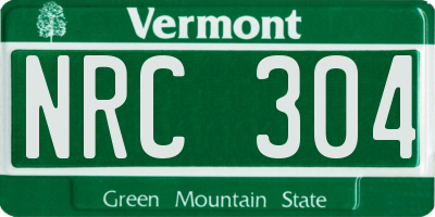 VT license plate NRC304