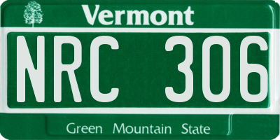 VT license plate NRC306