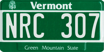 VT license plate NRC307