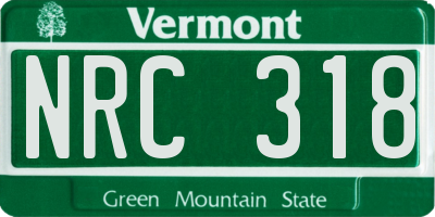 VT license plate NRC318