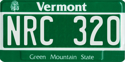 VT license plate NRC320