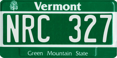 VT license plate NRC327