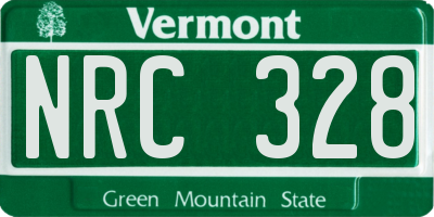 VT license plate NRC328