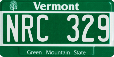 VT license plate NRC329