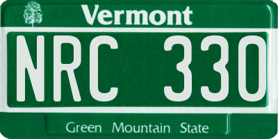VT license plate NRC330
