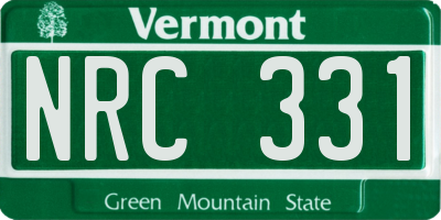 VT license plate NRC331