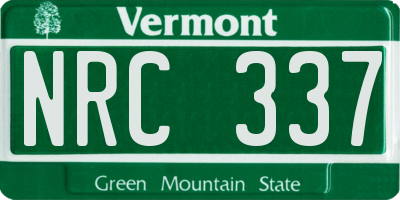 VT license plate NRC337
