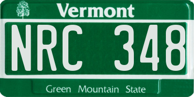 VT license plate NRC348