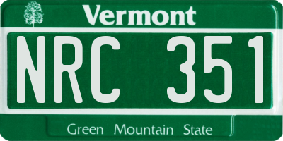 VT license plate NRC351