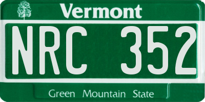 VT license plate NRC352