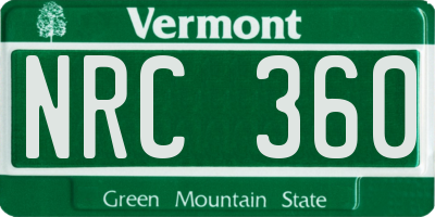 VT license plate NRC360