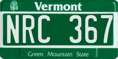 VT license plate NRC367