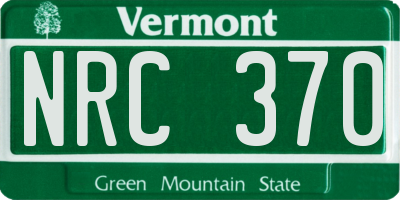VT license plate NRC370