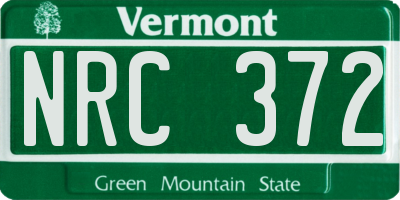 VT license plate NRC372