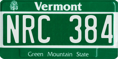 VT license plate NRC384