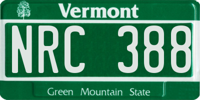 VT license plate NRC388