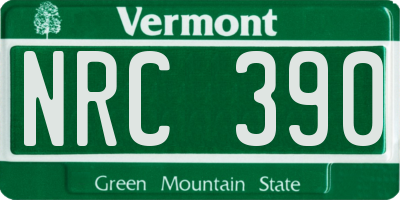 VT license plate NRC390
