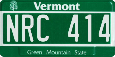 VT license plate NRC414