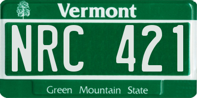 VT license plate NRC421